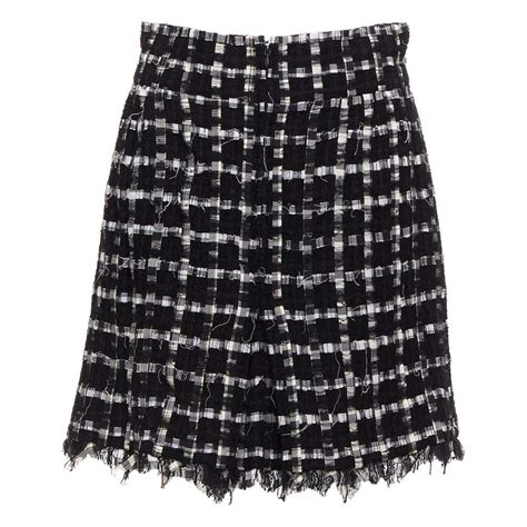 chanel checkered skirt|vintage chanel skirt.